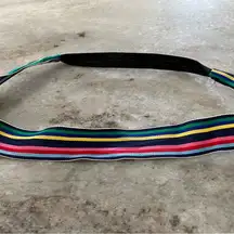 Striped grossgrain ribbon elastic headband