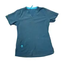 Carhartt Scrub Top V-Neck‎ Teal Blue Medical Uniform Workwear Top Size S