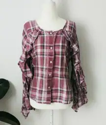 Purple Plaid Blouse