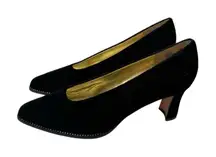 Apostrophe Piccolo Heels Womens Size 9M Black Velvet Rhinestone Y2K 90's Vintage