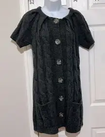 Vince Chunky Cable Alpaca blended Knit Sweater Cardigan Dress Size M