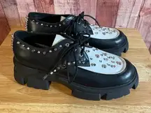 Steve Madden Kollyns White And Black Studded Platforms Size‎ 11
