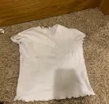 White Fitted Ribbed Top