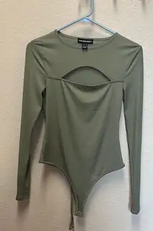 Army Green Peekaboo Bodysuit 