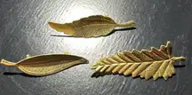 Vintage 2”-2-1/4” Gold Tone Leaf Brooch Bundle - Lot of 3