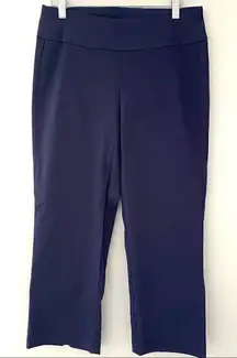 Martha Steward navy Ponte pullover slits sz 8