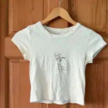 John Galt Brandy Melville One Size fits XS-S Women's Teen Girl Cream Tee Shirt