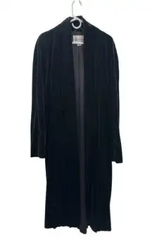 Vintage JS Collections Coat Used Womens M Used Lined Black Velvet-Like