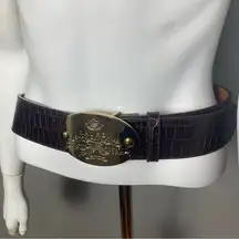 NEW Lauren Ralph Lauren Belt Medium Large Buckle gold Serial Number Engraved