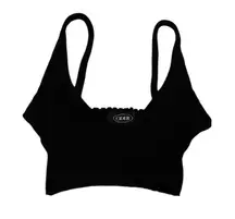 Cider‎ Black Ribbed Crop Top streetwear y2k club festival concert