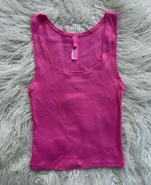 Skims Cotton Rib Tank Sugar Pink Size Medium