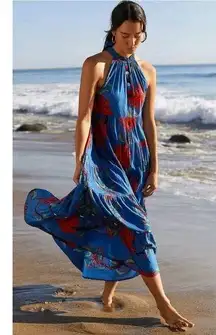 Anthropologie Ro's Garden Valley Halter Cover-Up Maxi Dress Size M