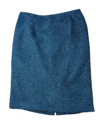 Calvin Klein Women's Blue green black Tweed Textured Pencil Skirt Size 4