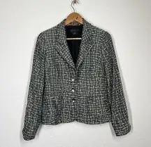 Nina Mclemore Textured Blazer Jacket Size 8 Viscose Silk Work Career