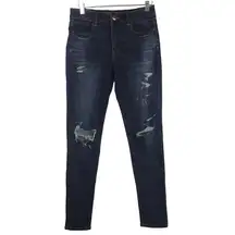 American Eagle Super Stretch High Rise Skinny Jeggings Distressed 8