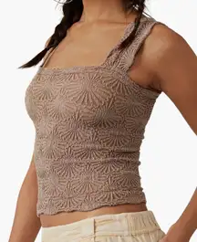 Intimately Free By Free People Love Letter Cami Women XS/S Brown Stretchy Floral