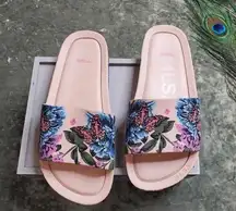 Melissa Beach III Floral Butterfly Pink Slides