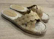 NEW Talbots Hester Criss Cross Raffia Espadrille Flats Sandals Size 9