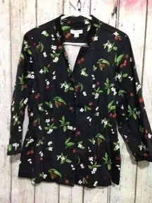 Vintage Joan Rivers Cherry Cherries 🍒 Blazer Size 16 ❤️