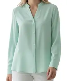 THE LIMITED‎ Gorgeous Light Aqua Blue Lace Back  Button Down Blouse NWOT Size XS