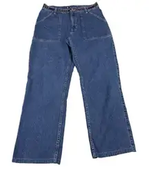 Vintage Tommy Hilfiger Wide Leg Jeans Women's Size 8 Logo Waistband 90s Baggy