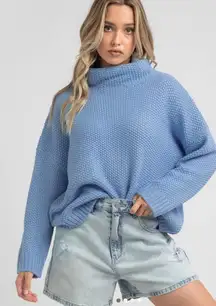 City Beach Australia Blue Turtle Neck Sweater