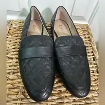 Essex Lane Shoes Tessie Black Quilted Leather Loafers size 7 leather