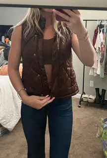 Brown Gap Vest Puffer