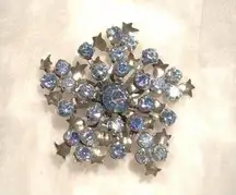 Vintage 1950s TRIAD Blue Rhinestone ⭐️ Brooch