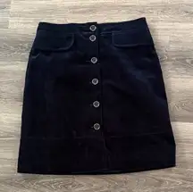 Karen Millen Midnight Buttoned Skirt Size 12  Women’s A-line Velvet
