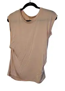 Promesa Blush Pink‎ Sleeveless Top Ruched Detail Casual Comfy Size S
