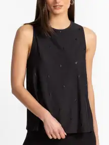 JOHNNY WAS ACTIVE - BEE ACTIVE HIGH NECK ACTIVE SWING TANK BLACK Small $130