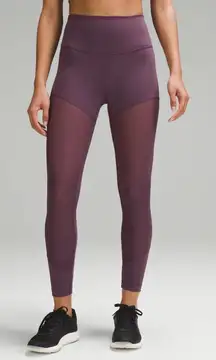 Lululemon Wunder Train High-Rise Tight Grape Thistle Purple Mesh Leggings