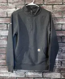 Carhartt Women's Quarter Zip Pullover Sweatshirt Gray Size S 4–6