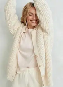 JENNI KAYNE Alpaca Cocoon Cardigan Ivory XS