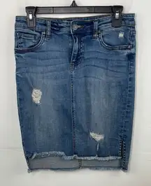 Kut from the Kloth Connie Skirt Blue Knee-length Jean Skirt size 2