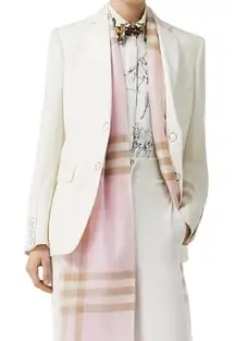 Burberry The Classic Check Cashmere Scarf Alabaster Pink