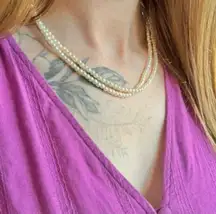 Petite Pearl Necklace Vintage “Siobhan”  Classic Elegant Feminine Pearlcore White