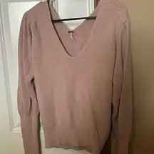 Free People scoop neck pink sweater small