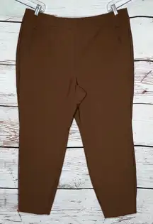 Lane Bryant NWT Size 22 Brown Mid Rise On-the-Go Pull On Ankle Pants