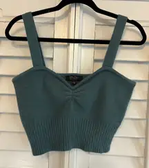 Witty Fox Blue Sweater Knit Crop Tank Top‎ Size Large