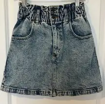 NWT Abercrombie & Fitch Ultra High Rise Paperbag Elastic Waist Denim Skirt 28/6
