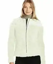 PRANA  Good Lux Quilted Jacket Teddy Sherpa Coat Diva Bomber size Large Cream