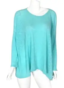 Oversized dolman sleeve light beach cover up scoop neck knit‎ top Small