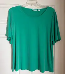 Susan Graver short sleeve top green 1X