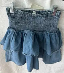 Denim Ruffle Skirt