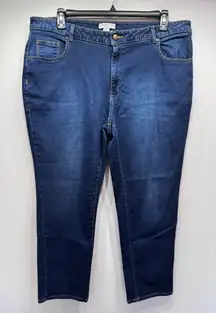 Coldwater Creek Natural Fit Jeans Blue Stretch Denim 5 Pocket Comfy Basic Sz 18