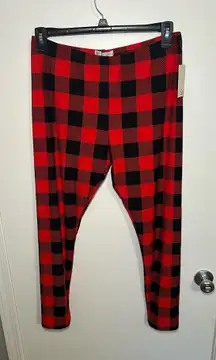 Red and Black Plaid Pajama Pants