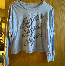 Aerie cropped light blue long sleeve tee