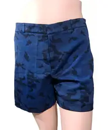 NWOT  Blue Camo Faux Silk Shorts New Size 8